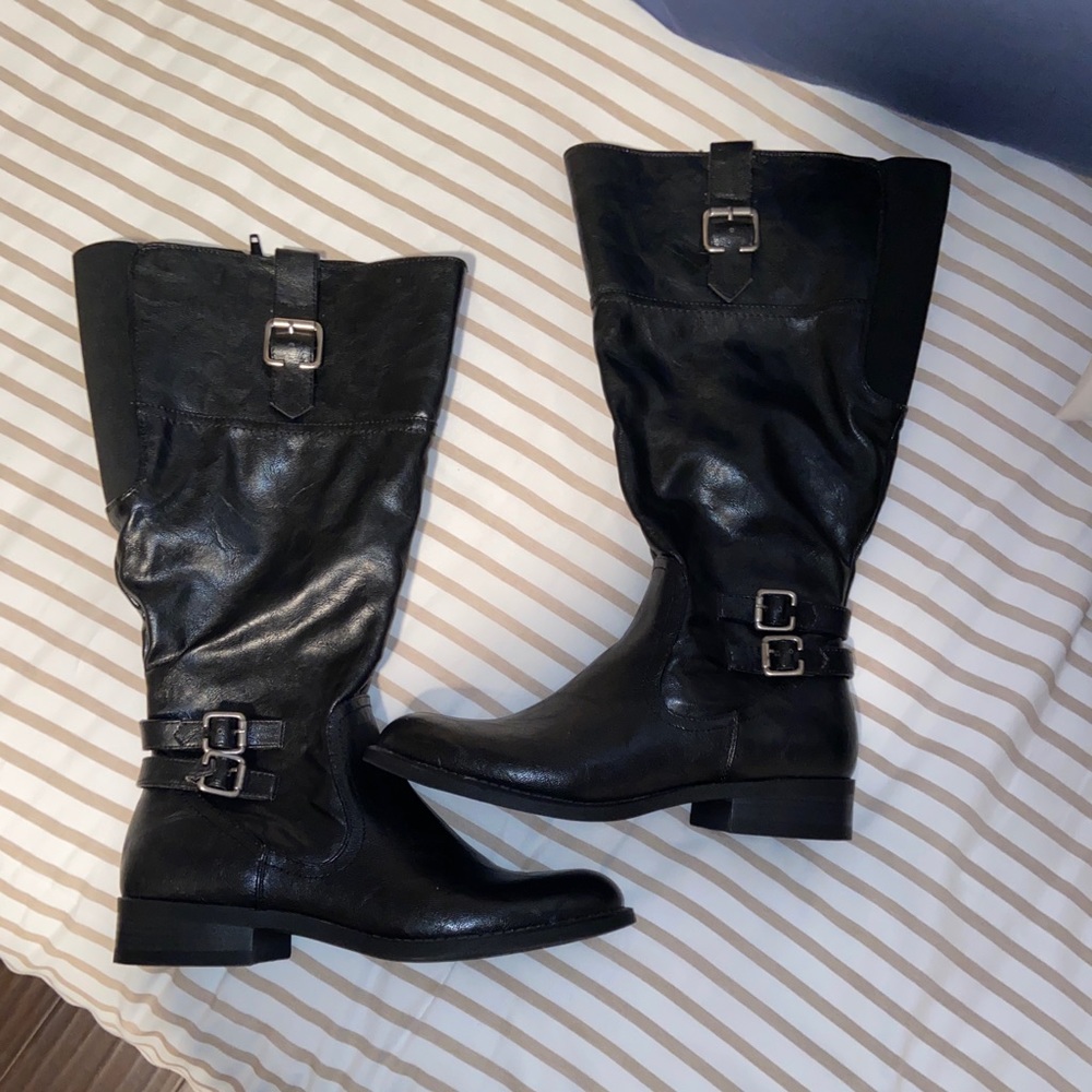 White mountain wide calf boots
